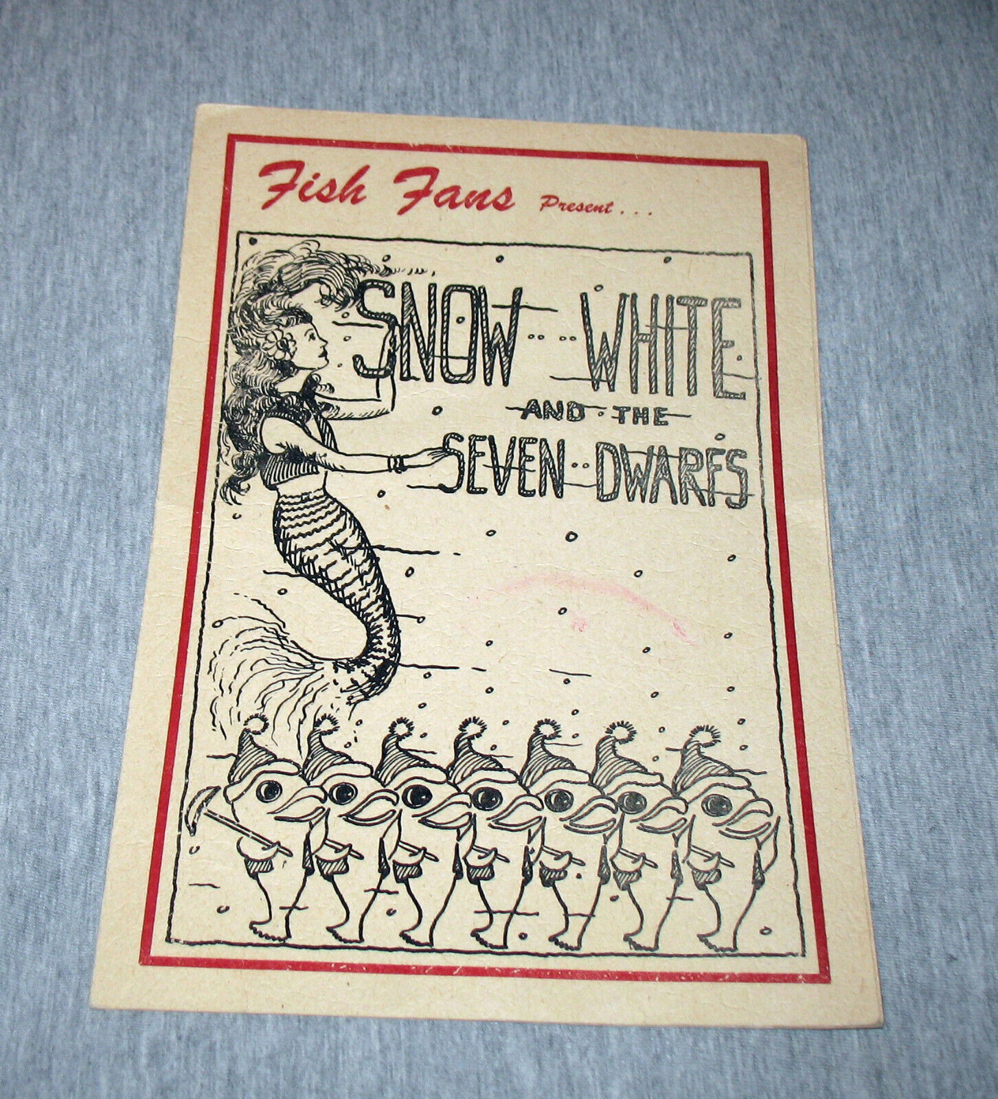 1946 Wsu Women's Swim Club Fish Fans Snow White & The 7 Dwarfs Play Program