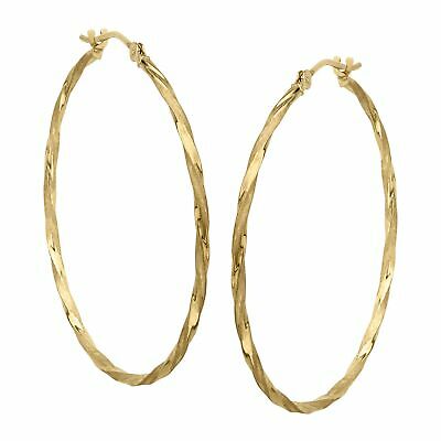Eternity Gold Twisted Hoop Earrings In 14k Gold